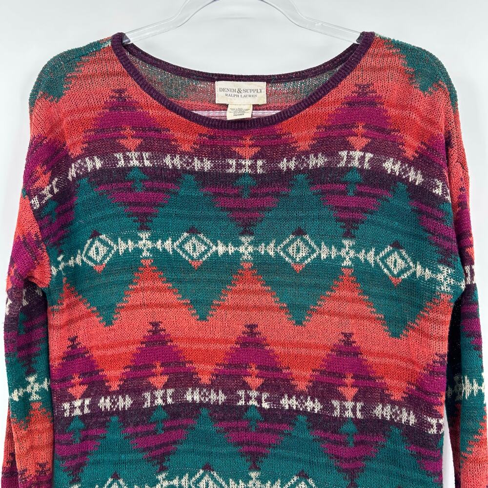 Denim & Supply Ralph Lauren Aztec Southwestern Knit Sweater Womens Size Small - Picture 4 of 11